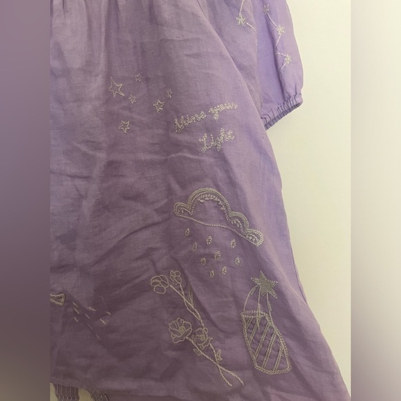 Johnny Was Sovanna Wander top linen lilac - Picture 8 of 13